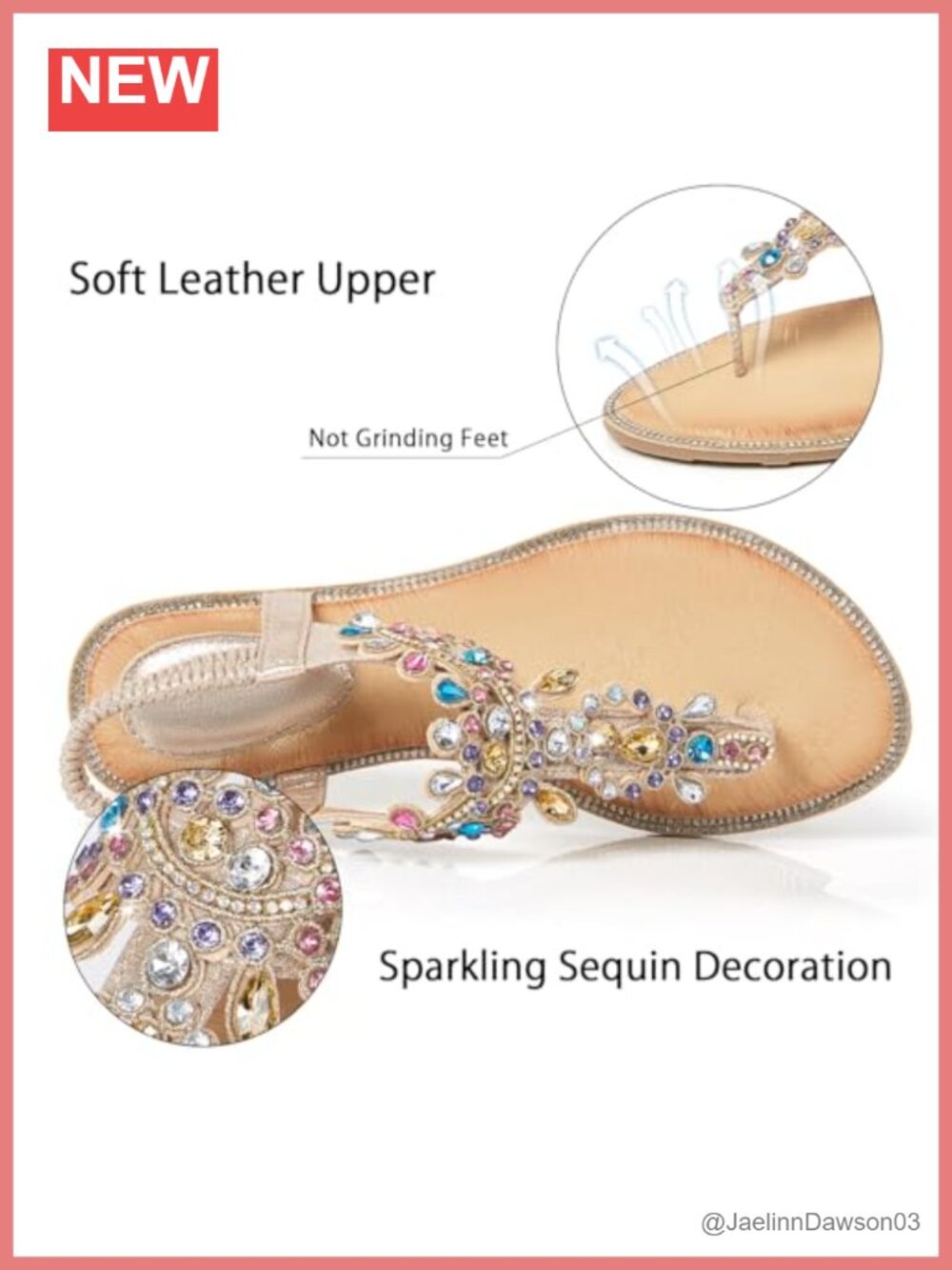 Women Flat Thong Sandals Rhinestone Sparkly Boho Elastic Ankle Strap Summer